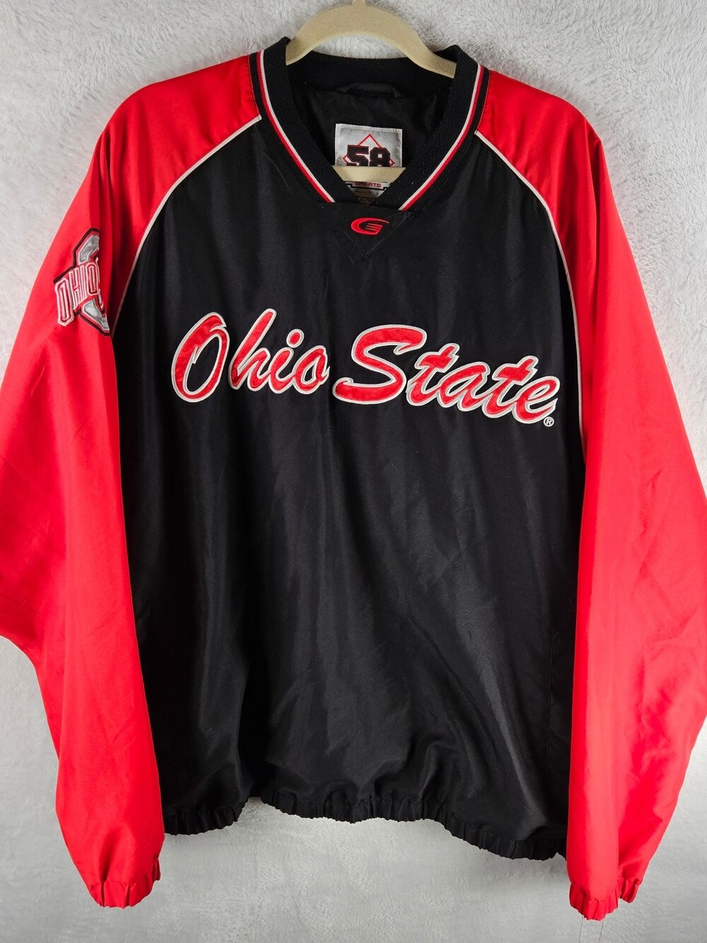 G-III Sports Ohio State Buckeyes Pullover Windbreaker Black Red Men's Size XXL
